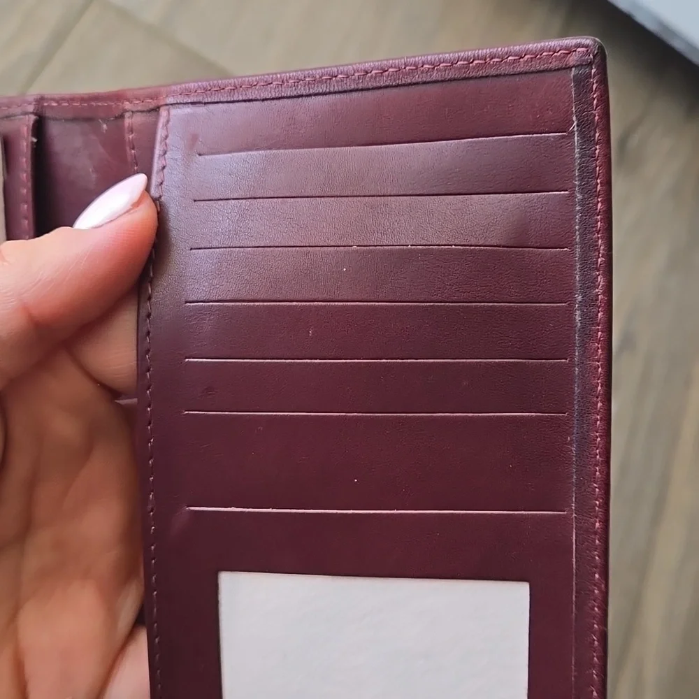 Vintage Tiffany & Co. Burgundy Long Wallet With Pen Holder And Notepad